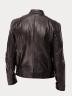 Vincenzo - Men's Leather Jacket with Zip Closure and Chest Pockets