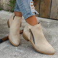 Violet - Women's Suede Side-Zip Ankle Booties