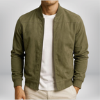 Wayne - Men's Suede Bomber Jacket