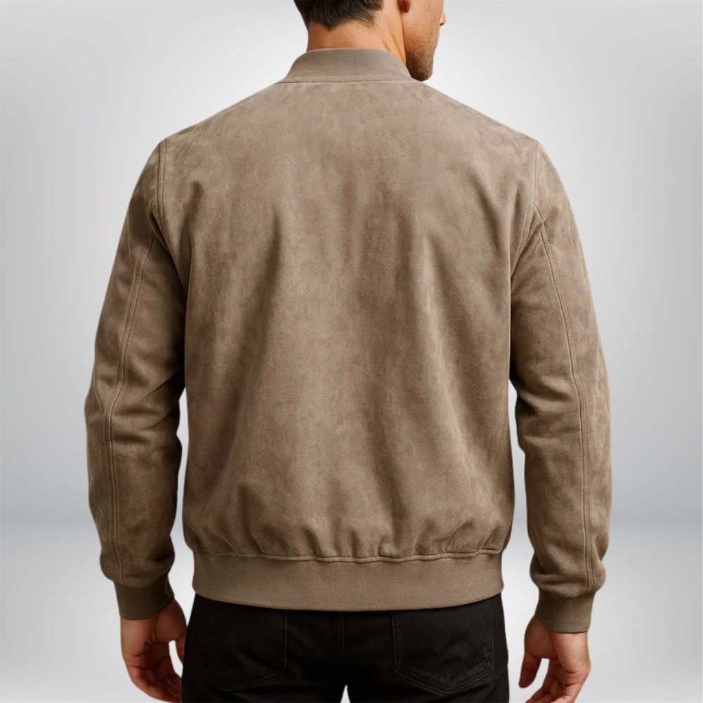 Wayne - Men's Suede Bomber Jacket
