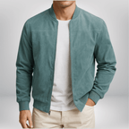 Wayne - Men's Suede Bomber Jacket