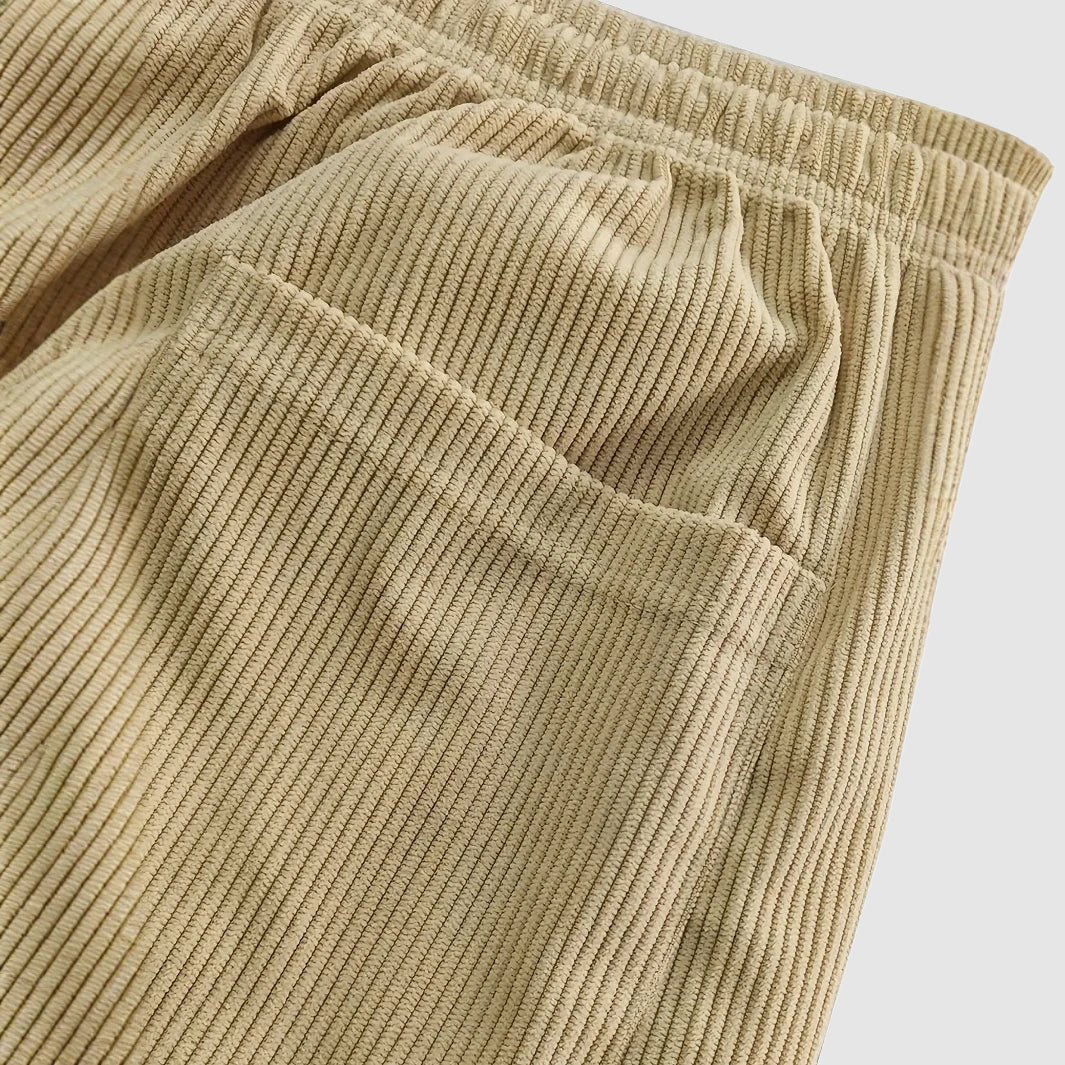 Wesley - Men's Ribbed Corduroy Drawstring Trousers
