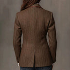 Whitney - Women's Herringbone Paisley Trim Button Blazer 4