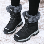 Yanna - Women's Lace-Up Winter Boots with Faux Fur Cuff