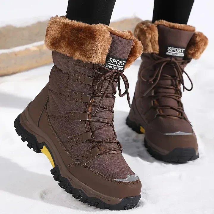 Yanna - Women's Lace-Up Winter Boots with Faux Fur Cuff