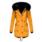 Zoey - Women's Hooded Parka with Faux-Fur Trim and Drawstring Waist