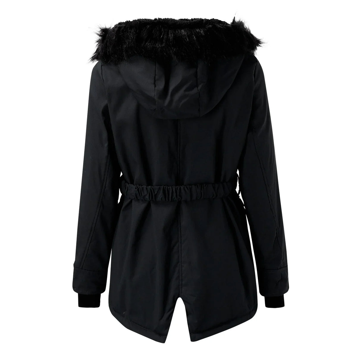 Zoey - Women's Hooded Parka with Faux-Fur Trim and Drawstring Waist